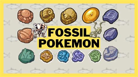 list of all pokemon fossils.